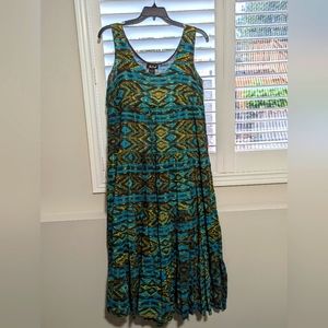 - Nu Look sleeveless Maxi tiered cotton Dress with a flare . sundress